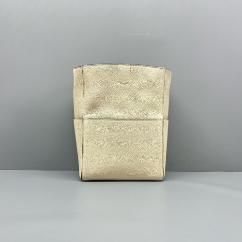 Celine Sangle Small Bucket Bag Calfskin White