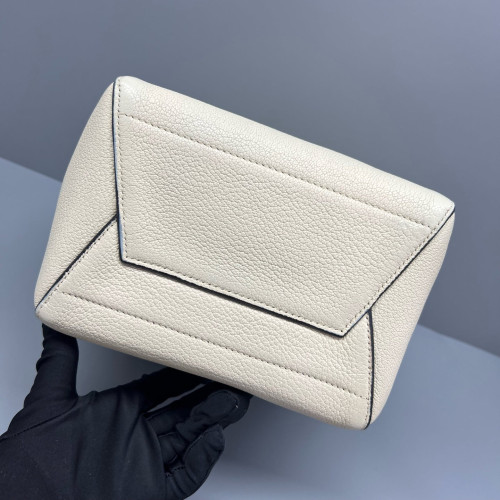 Celine Sangle Small Bucket Bag Calfskin White