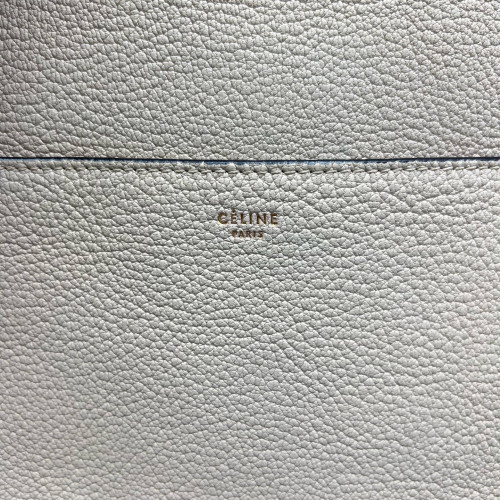 Celine Sangle Small Bucket Bag Calfskin White