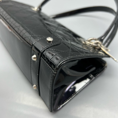 Dior Handbag Patent Calfskin Black