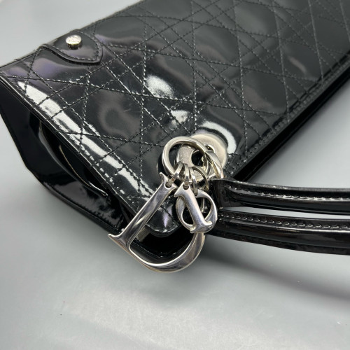 Dior Handbag Patent Calfskin Black