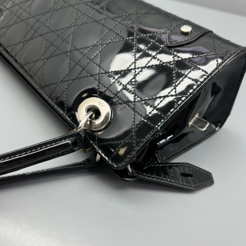 Dior Handbag Patent Calfskin Black