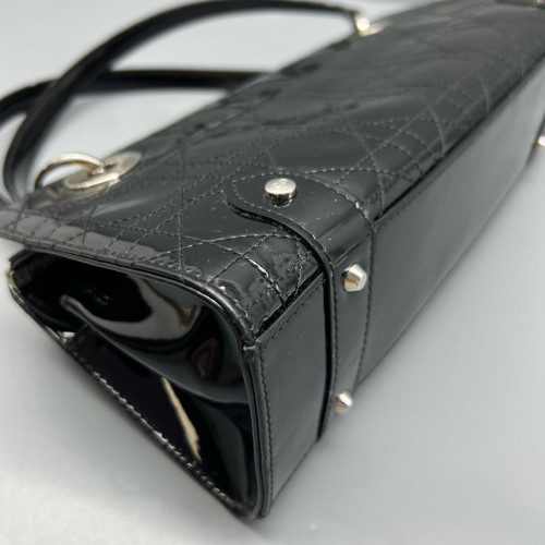Dior Handbag Patent Calfskin Black