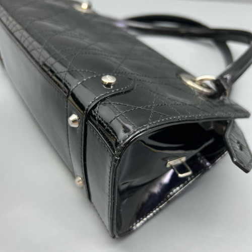 Dior Handbag Patent Calfskin Black