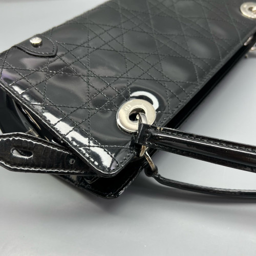 Dior Handbag Patent Calfskin Black