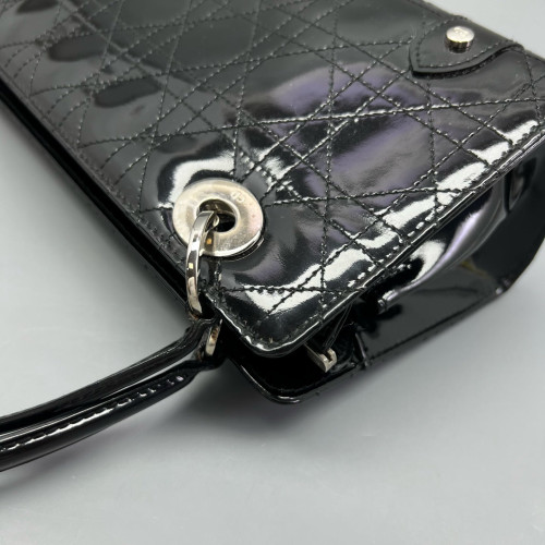 Dior Handbag Patent Calfskin Black