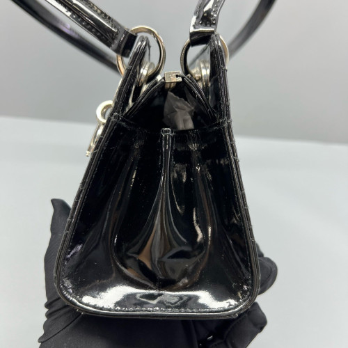 Dior Handbag Patent Calfskin Black