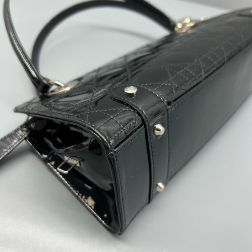 Dior Handbag Patent Calfskin Black