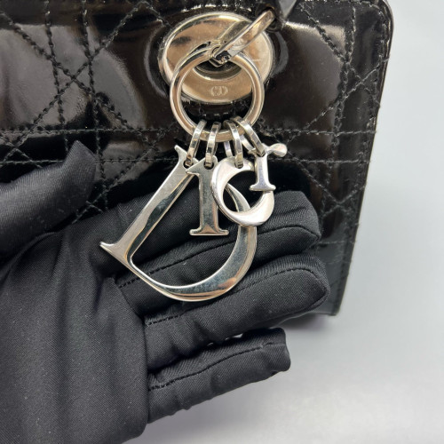 Dior Handbag Patent Calfskin Black