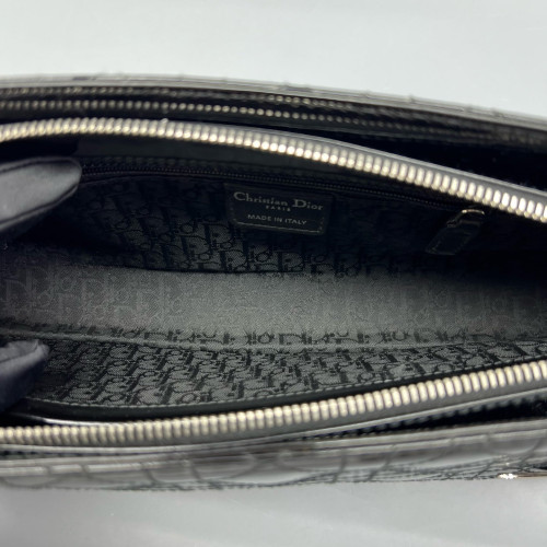 Dior Handbag Patent Calfskin Black