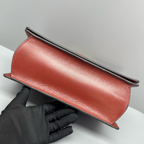 Loewe Medium Barcelona Shoulder Calfskin Brick Red