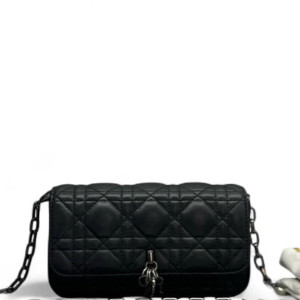 Dior Lady Dior Rendezvous Wallet On Chain Lambskin Black