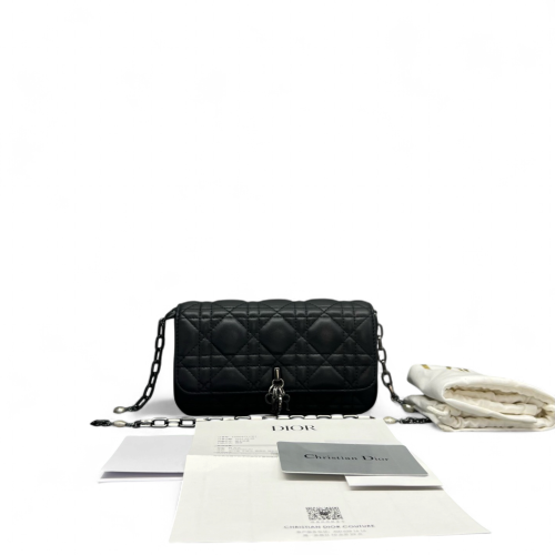 Dior Lady Dior Rendezvous Wallet On Chain Lambskin Black