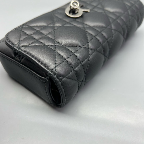 Dior Lady Dior Rendezvous Wallet On Chain Lambskin Black
