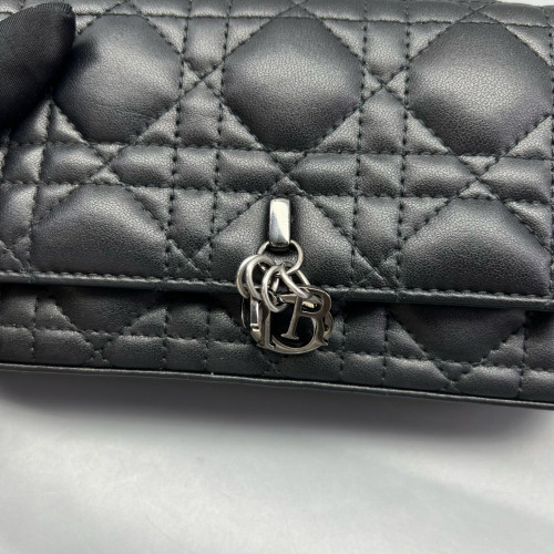 Dior Lady Dior Rendezvous Wallet On Chain Lambskin Black