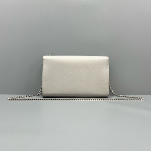 Yves Saint Laurent Medium Classic Kate Grained Calfskin Light Grey