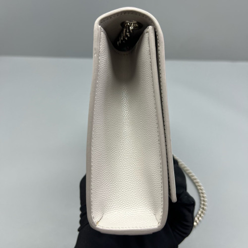 Yves Saint Laurent Medium Classic Kate Grained Calfskin Light Grey