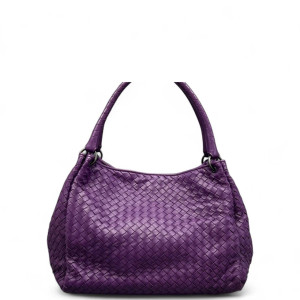Bottega Veneta Medium Campana Hobo Calfskin Intrecciato Purple