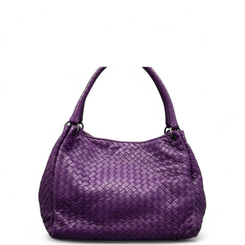 Bottega Veneta Medium Campana Hobo Calfskin Intrecciato Purple