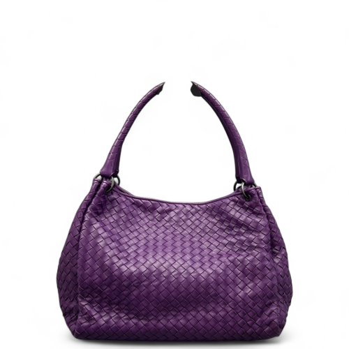 Bottega Veneta Medium Campana Hobo Calfskin Intrecciato Purple