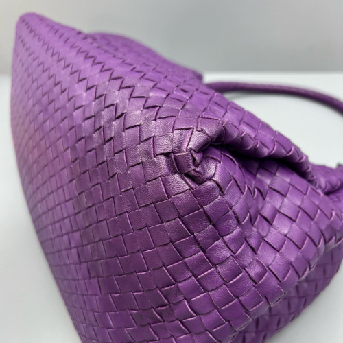 Bottega Veneta Medium Campana Hobo Calfskin Intrecciato Purple