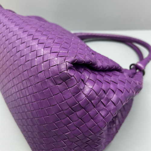 Bottega Veneta Medium Campana Hobo Calfskin Intrecciato Purple