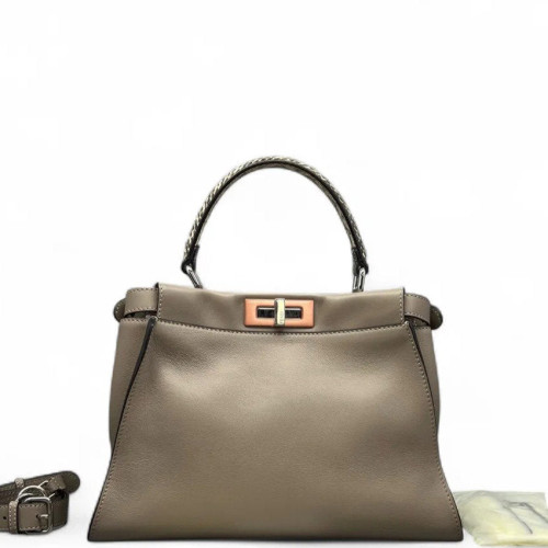 Fendi Peekaboo X-Lite Medium Calfskin Grey