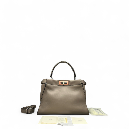 Fendi Peekaboo X-Lite Medium Calfskin Grey