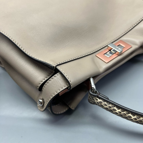 Fendi Peekaboo X-Lite Medium Calfskin Grey