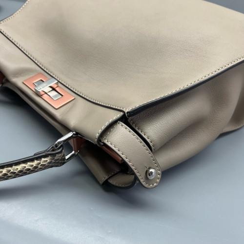Fendi Peekaboo X-Lite Medium Calfskin Grey