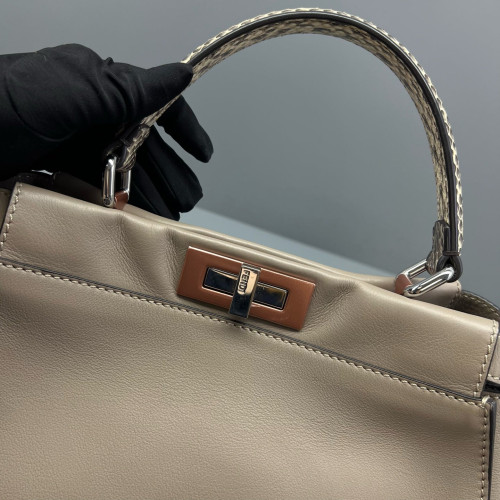 Fendi Peekaboo X-Lite Medium Calfskin Grey