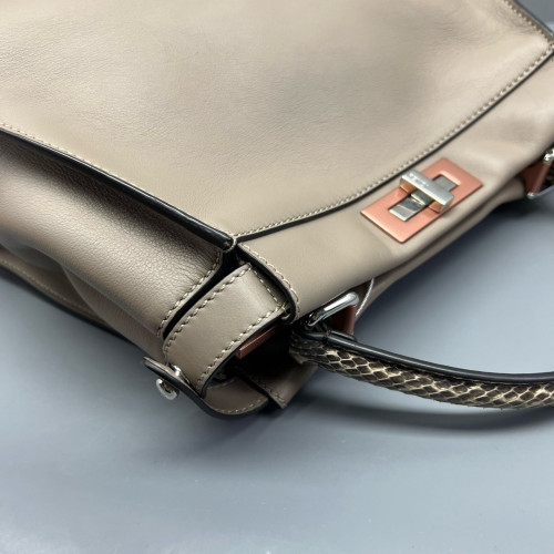 Fendi Peekaboo X-Lite Medium Calfskin Grey