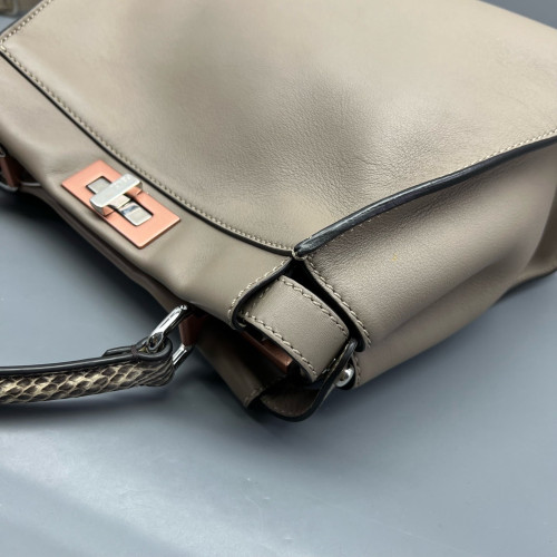 Fendi Peekaboo X-Lite Medium Calfskin Grey