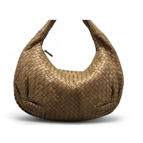 Bottega Veneta Medium Veneta Hobo Calfskin Intrecciato Light Brown