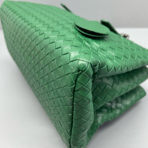 Bottega Veneta Small Roma Tote Bag Calfskin Intrecciato Green
