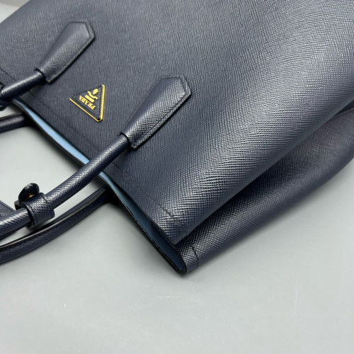 Prada Large Double Bag Saffiano Calfskin Dark Blue