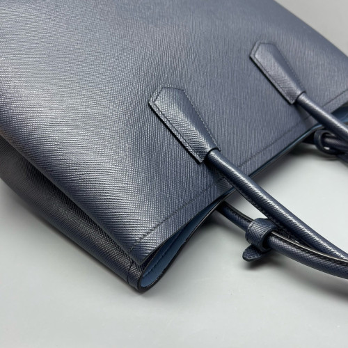 Prada Large Double Bag Saffiano Calfskin Dark Blue