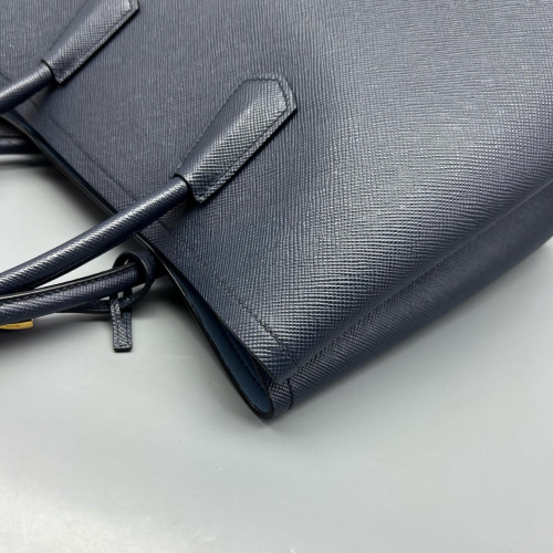 Prada Large Double Bag Saffiano Calfskin Dark Blue