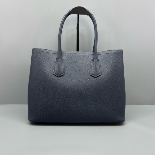 Prada Large Double Bag Saffiano Calfskin Dark Blue