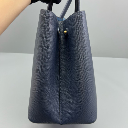 Prada Large Double Bag Saffiano Calfskin Dark Blue