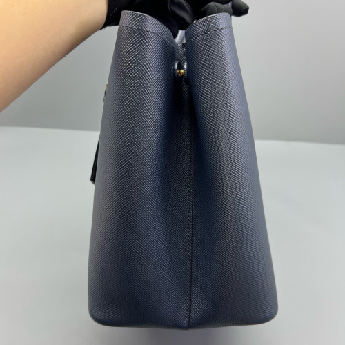 Prada Large Double Bag Saffiano Calfskin Dark Blue