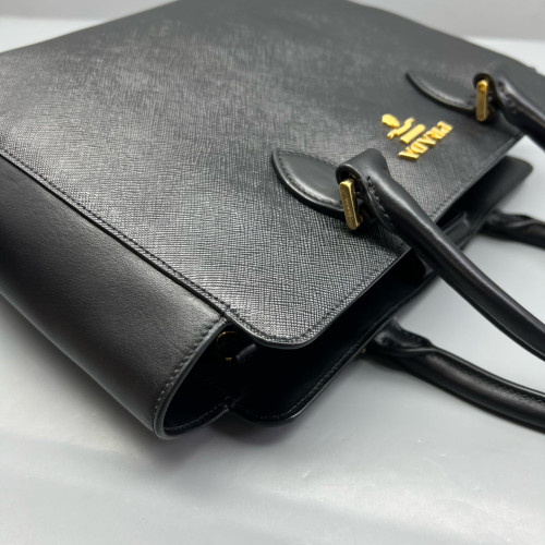 Prada Handbag Saffiano Calfskin Black