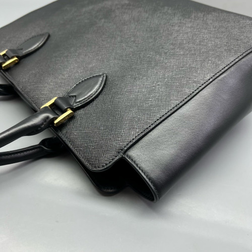 Prada Handbag Saffiano Calfskin Black