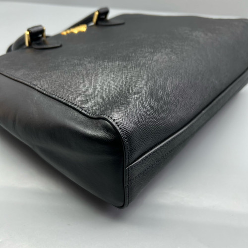 Prada Handbag Saffiano Calfskin Black