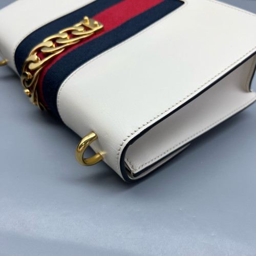 Gucci Small Sylvie Shoulder Bag Calfskin White