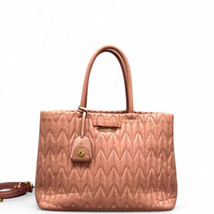 Miu Miu Two-Way Bag Crumpled Calfskin Pink
