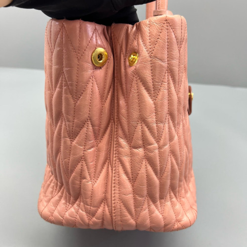 Miu Miu Two-Way Bag Crumpled Calfskin Pink