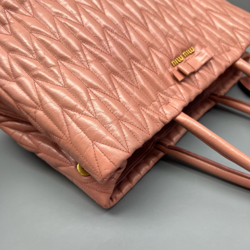 Miu Miu Two-Way Bag Crumpled Calfskin Pink
