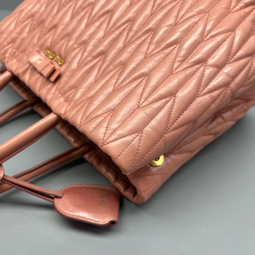 Miu Miu Two-Way Bag Crumpled Calfskin Pink