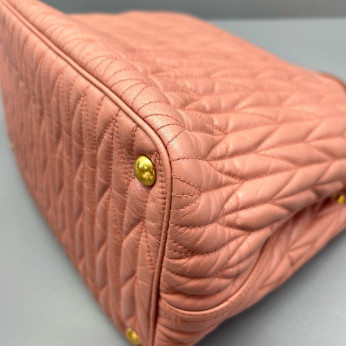 Miu Miu Two-Way Bag Crumpled Calfskin Pink